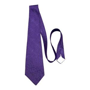 Vintage Grants Menswear Purple Necktie – Geometric Pattern – 53” – 100% Acetate